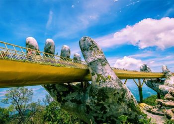 Ba Na Hill Golden Bridge and Landmark 81 in Vietnam