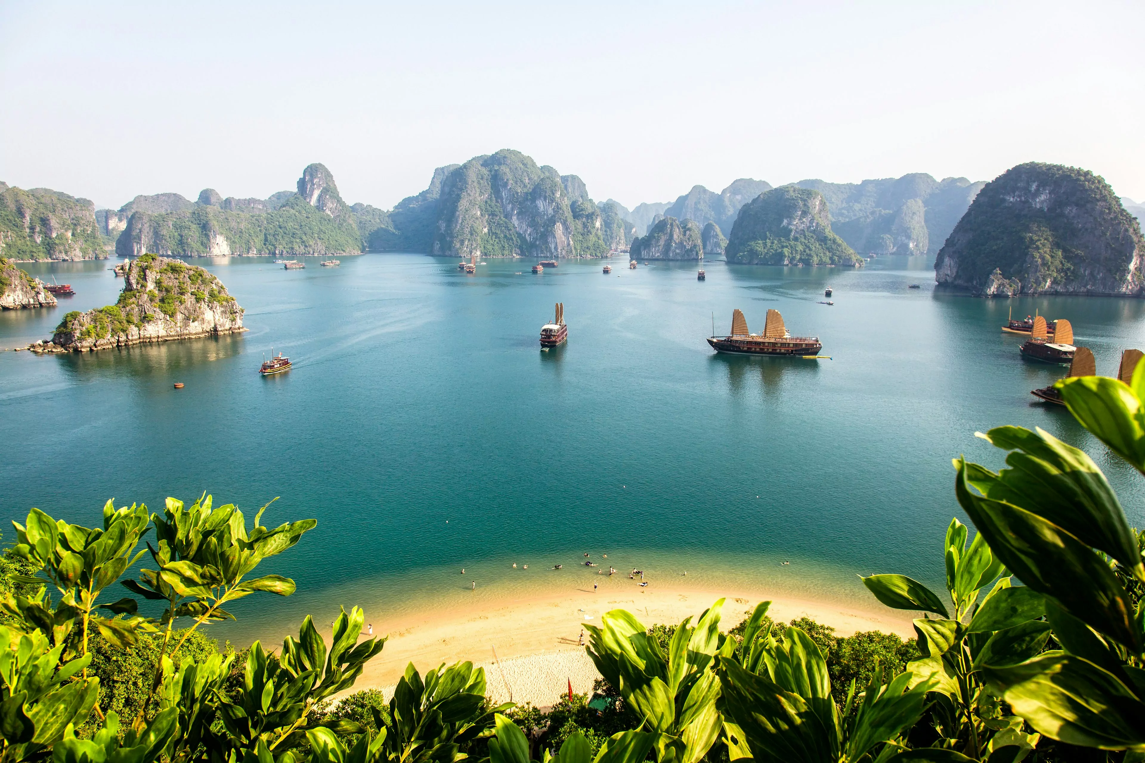 Halong Bay, seen from the top of an island.